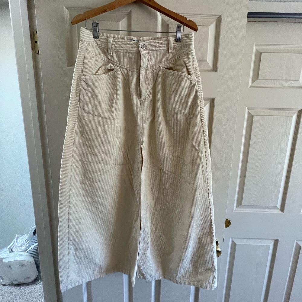 Cream long Corduroy skirt - Picture 2 of 5